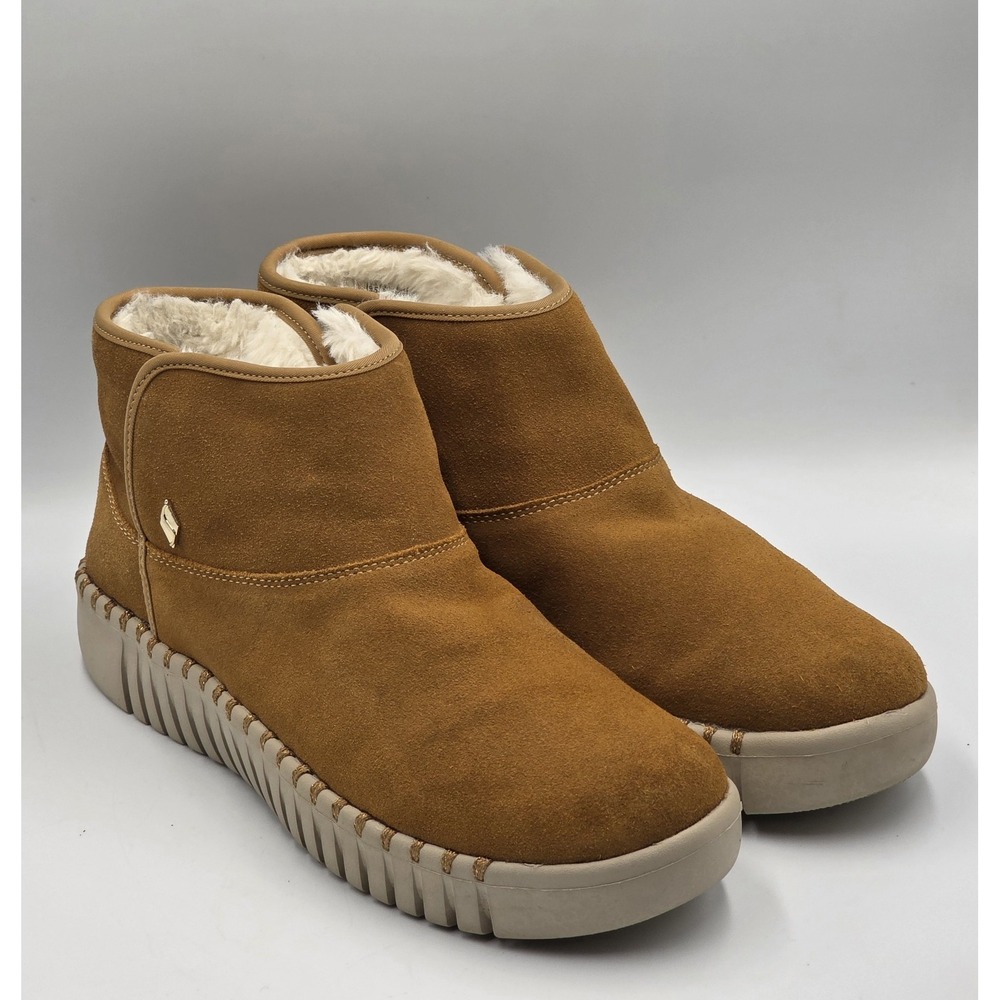 Skechers Go Walk Smart Suede Ankle Boots Faux Fur Lining Size 9.5